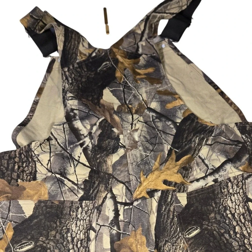 10x Realtree Hardwoods Camo Bib Overalls Mens 42 Regular Hunting Cotton